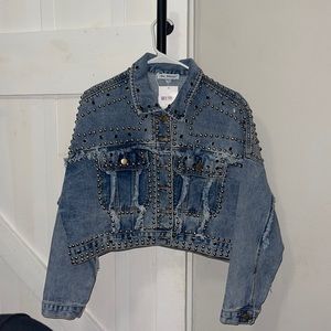 DENIM JACKET WITH STUDS